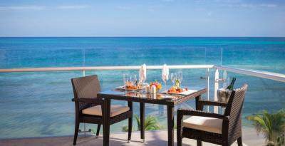 Romantic dinner by the ocean at the Azul Sensatori Hotel in Riviera Maya, Mexico
