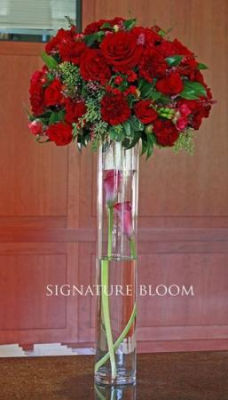 Tall Deep Red Flower Arrangement