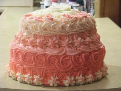 Light Pink Swirled Cake