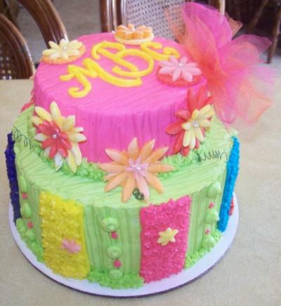 Bright Colored Girls Birthday Cake