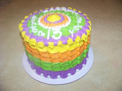 Striped Birthday Cake