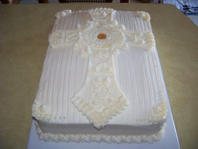 Cake with Cross Icing Decoration