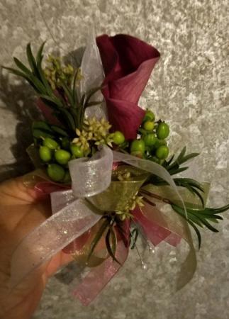 Red Calla Lily Boutonniere