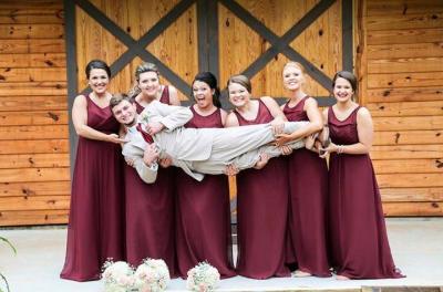 Bridesmaids with Groom 