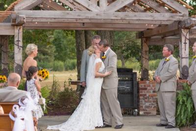 First Kiss at Wedding Ceremony