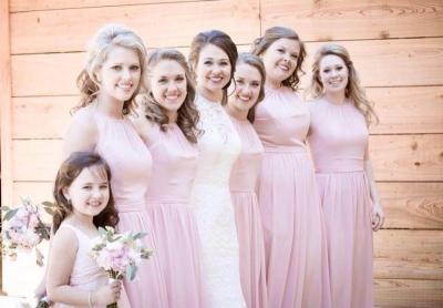 Halter Top Blush Bridesmaid Dresses