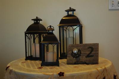 Brown Wedding Lanterns With Table Sign
