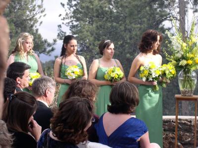 Bridesmaids Bouquets During Ceremony