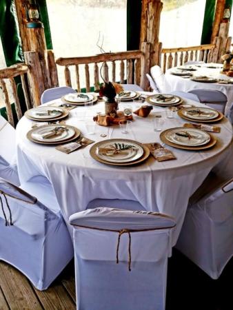 Rustic Table with Burlap