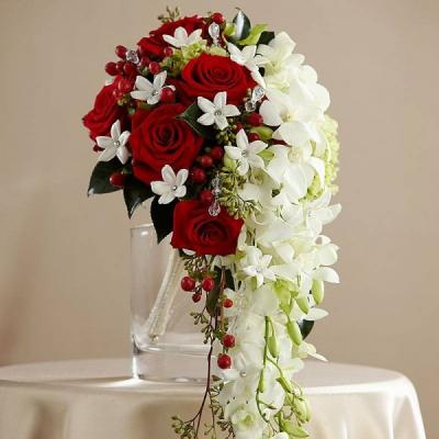 Rose and Orchid Cascade  Wedding Bouquet
