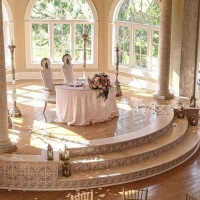 Sweetheart Table and Lanterns with Petals