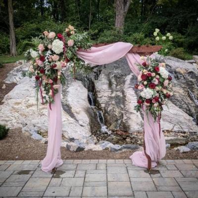 Lush Burgundy and Blush Wedding Arch