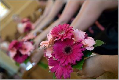 Bridesmaid Bouquets with Gerbera Daisies