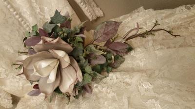 Gown Rental with Silk Flowers