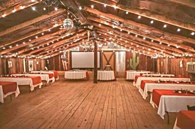 Tables in Barn for 120 ppl