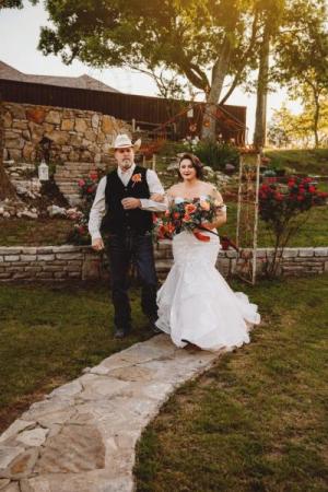Daddy walking daughter down Ceremony Hill