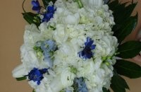 White & Blue Themed Wedding Bouquet