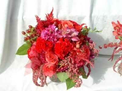 Raspberry Colored Bridal Bouquet