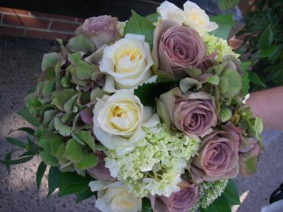 Mauve, Green & Cream Wedding Bouquet