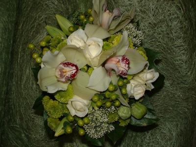 Orchids & Brussels Sprout Wedding Bouquet