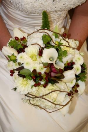 White & Red Wedding Bouquet