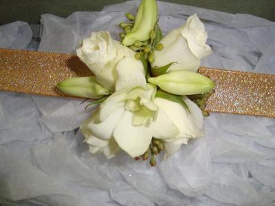 White Prom Corsage