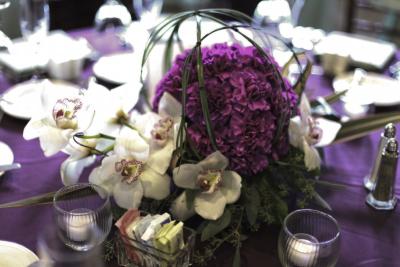 Cymbidium & Purple Carnation Arrangement