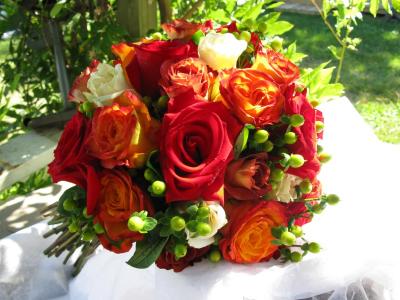 Red & Orange Bridal Bouquet