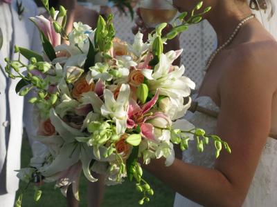 Orchid and Lily Wedding Bouquet