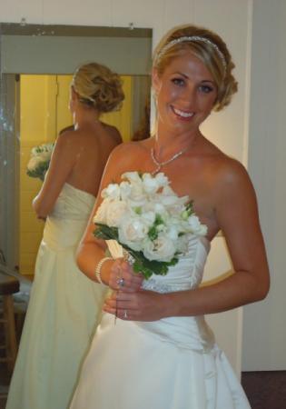 Bride With White Wedding Bouquet