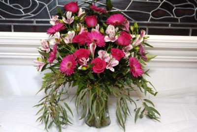 Hot pink Gerbera Wedding Arrangement