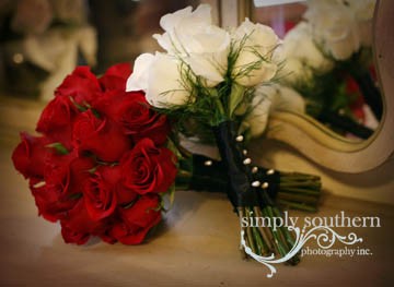 Red & White Wedding Bouquets