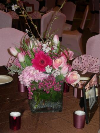 Pink Reception Centerpiece