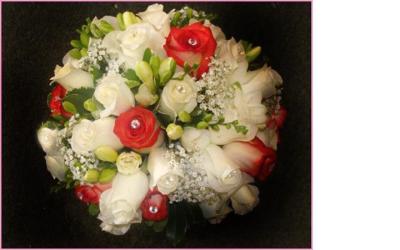 Gorgeous Orange & White Wedding Bouquet