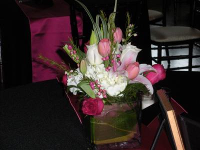 Centerpieces At The Villa For A Spring Wedding