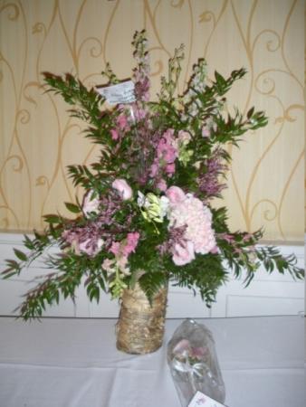 Place Card Table Arrangement in Birch Vase