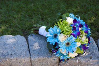 Blue and Green Wedding Bouquet