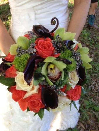 Green & Orange Bridal Bouquet