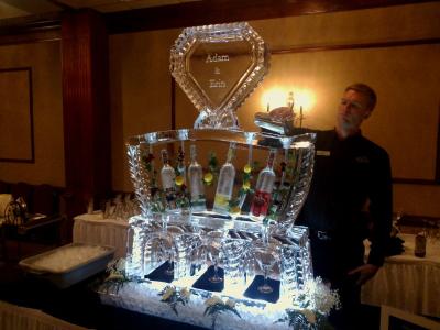 Awesome Martini Luge with Diamond Shaped Monogram