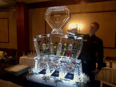 Wedding Martini Luge with Diamond Shaped Monogram