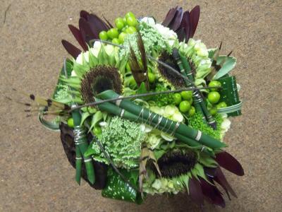 Modern Green & Brown Bridal Bouquet