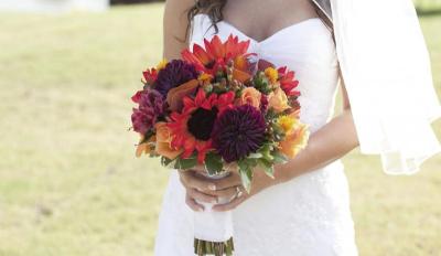 Sunflower & Rose Wedding Bouquet
